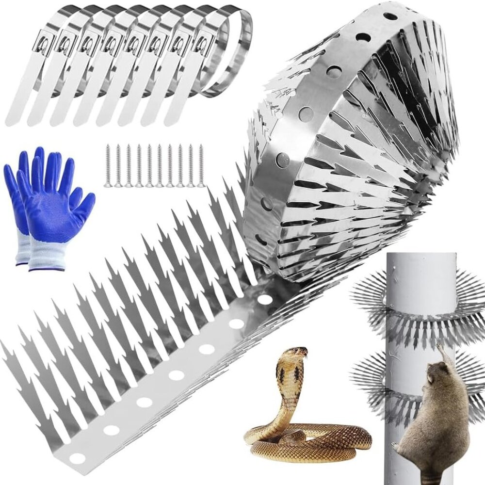 Outdoor Stainless Steel Garden Fence Spikes and Wall(1 Set)